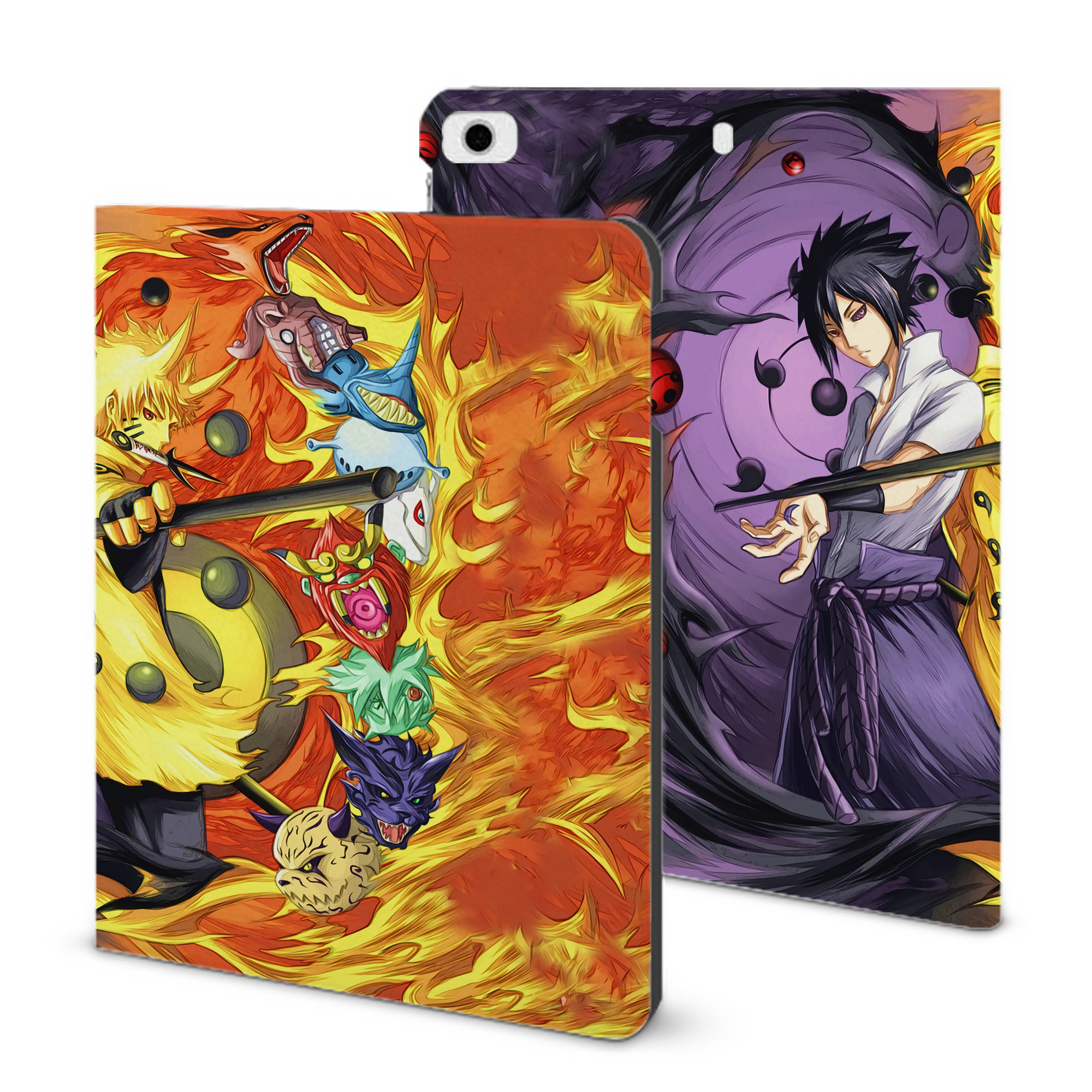 （画像用） NARUTO -ナルト- NARUTO -ナルト- 疾風伝 IPad ケース ブック型 PUレザー TPU 耐衝撃 軽量 薄型 ペン収納なし 全面保護 IPad 各モデル対応